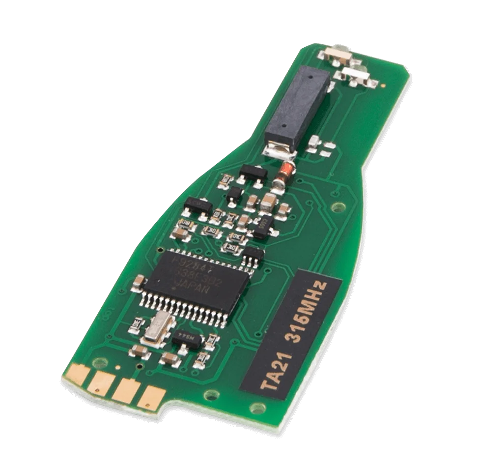 Abrites PCB für Mercedes IR Key fob Gehäuse mit Chrom (315 MHz)
